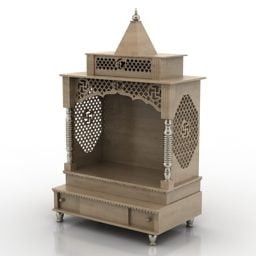 Wooden Rack Temple For Home 3d model
