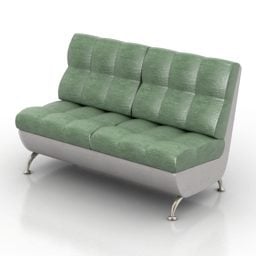 Sofa Bench Green Leather 3d model