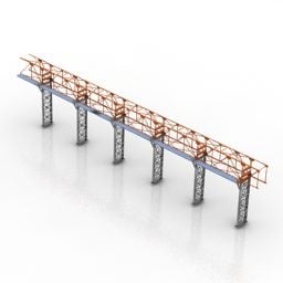 Τρισδιάστατο μοντέλο χάλυβας κατασκευής υπερυψωμένης διάβασης