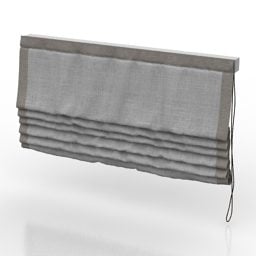 Grey Roman Curtains Set 3d model