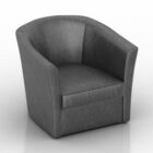 Black Leather Cube Armchair