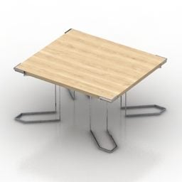 Square Table Steel Legs 3d model