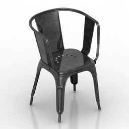 Mẫu ghế bành Tolix màu xám 3d