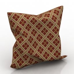 3d модель подушки з коричневої тканини
