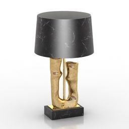 Lampa ze złotej podstawy Model 3D