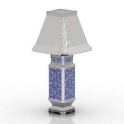 Lamp Blue Chinese Style 3d model