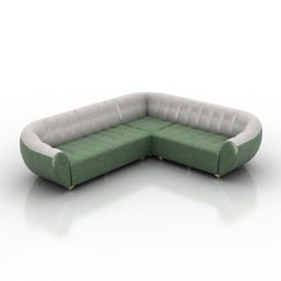 Sofa Dls Globus Green White 3d model