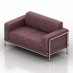 皮革沙发两个座位 3d model