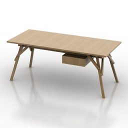 Desk Atelier Desk Wooden 3d model