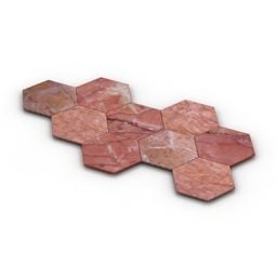 Ground Floor Tile Flower Shape 3d model