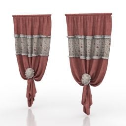 Asian Curtain Vintage Pattern 3D-malli