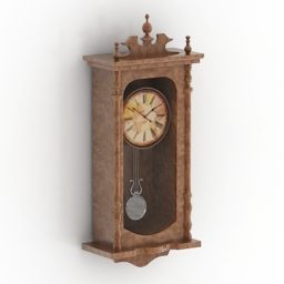Modelo 3D de madeira antiga com ritmo de relógio