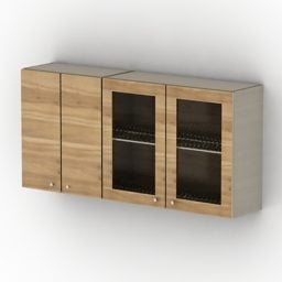 Conjunto de cozinha de prateleira superior modelo 3d