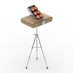White Wall Rack With Drawers 3d model