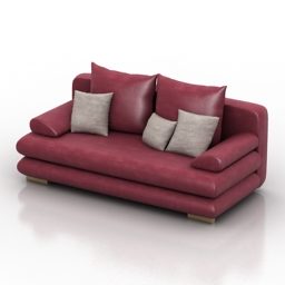 Red Sofa Fabio Pushe 3d model