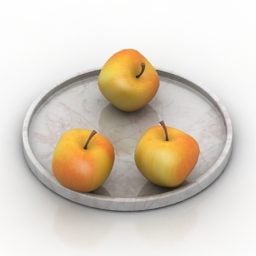 Mô hình 3d táo trên đĩa