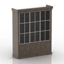 Wooden Bookcase Flamant Library 3d model