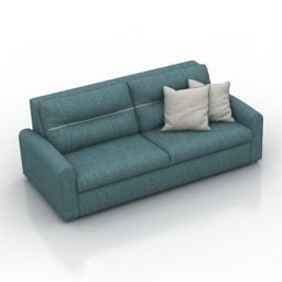 Red Textile Couch Furniture 3d model