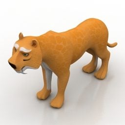 Modelo 3d do tigre de brinquedo