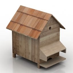 Beehive House Wooden 3d model