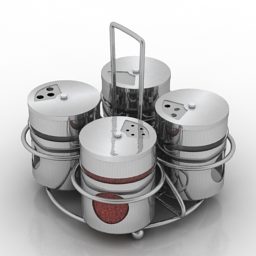 3д модель кухонного столового набора