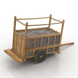 Eski Sepet Ahşap Taşıma 3D model