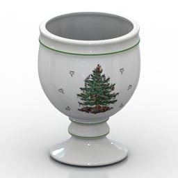 Modelo 3d de textura de árvore de vaso de decoração