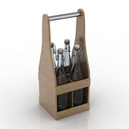 Wooden Shelves For Bottle 3d model