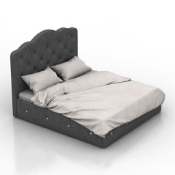Grey Bed 3d model