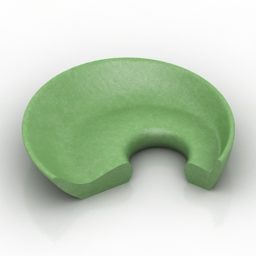 Sofa Circle Green Leather 3d model