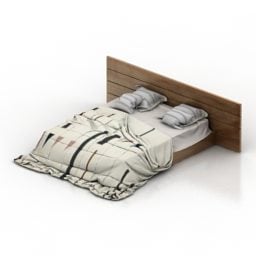 带现实毯子的床3d模型