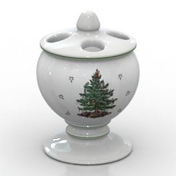 Керамічна ваза Різдвяна ялинка Текстура 3d модель