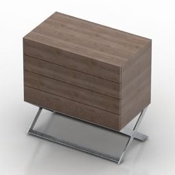 Rektangulärt skåp Delux trä 3d-modell