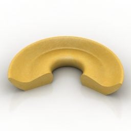 דגם תלת מימד של מודול מעגל ספה צהובה