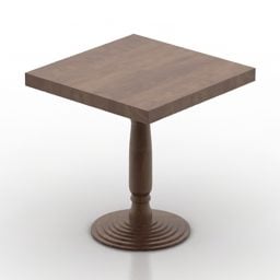 โต๊ะกาแฟไม้สีเข้มโมเดล 3 มิติ