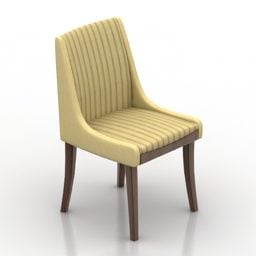 Chair Coffee Yellow Leather 3d model