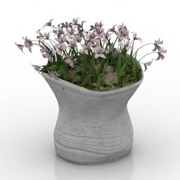 Interior Vase Flowers Decor 3d model