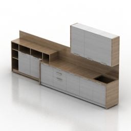 Modello 3d interno dell'armadio da cucina Hoff