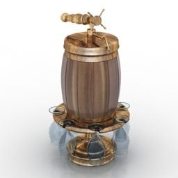Barrel Beer Kitchen Ware 3d-model