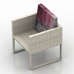 Modré sedadlo čalouněné texturou 3D model