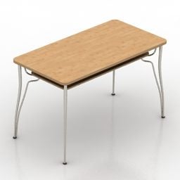 Meja Sekolah Model 3d Atas Kayu