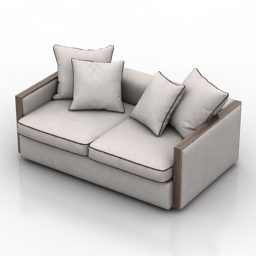 Grey Loveseat Sofa Blanche Egoista 3d model