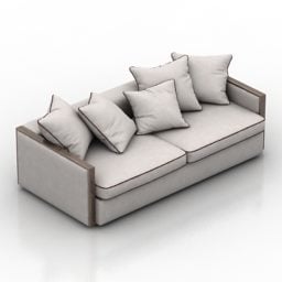 Loveseat Sofa Blanche Med Puter 3d-modell