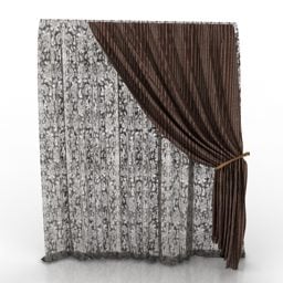Modelo 3d de tecido de cortina têxtil