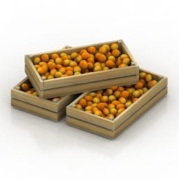 3д модель корзины с фруктами из абрикосов