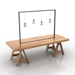 Tischstühle mit Glühbirnen 3D-Modell
