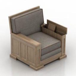 3D-Modell des Sessel-Couchtisch-Interieurs