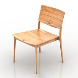 Modelo 3D de cadeira de madeira