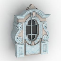 Modelo 3D de decoração de moldura clássica de janela
