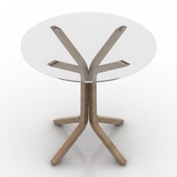 Round Glass Table Herman Miller 3d model
